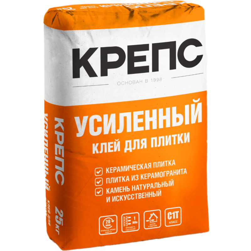 Клей для плитки КРЕПС Усиленный (25 кг)/ 56 