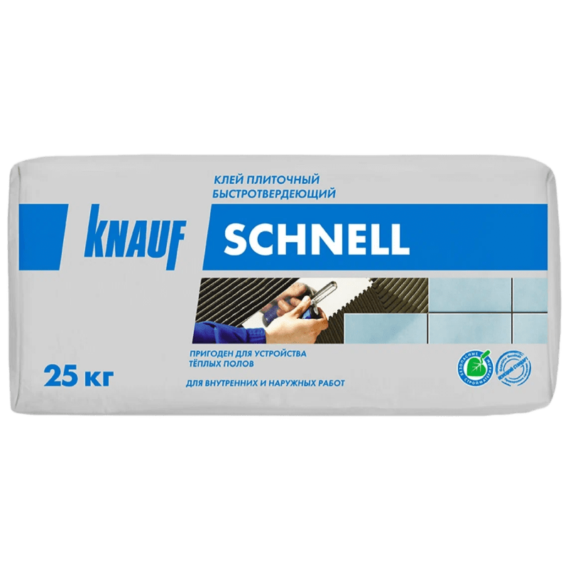 Клей плиточный быстротверденеющий КНАУФ Шнель (25кг)