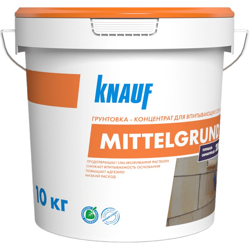 Грунтовка универсальная для впитывающих оснований КНАУФ Миттельгрунд (10 кг)