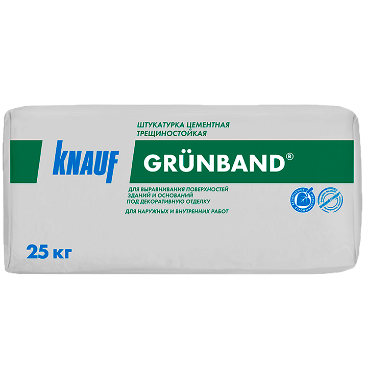 Штукатурка цементная трещиностойкая КНАУФ Грюнбанд (25кг) /48