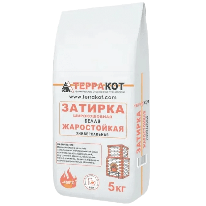 Затирка ТЕРРАКОТ Белая жаростойкая 5 кг / 4