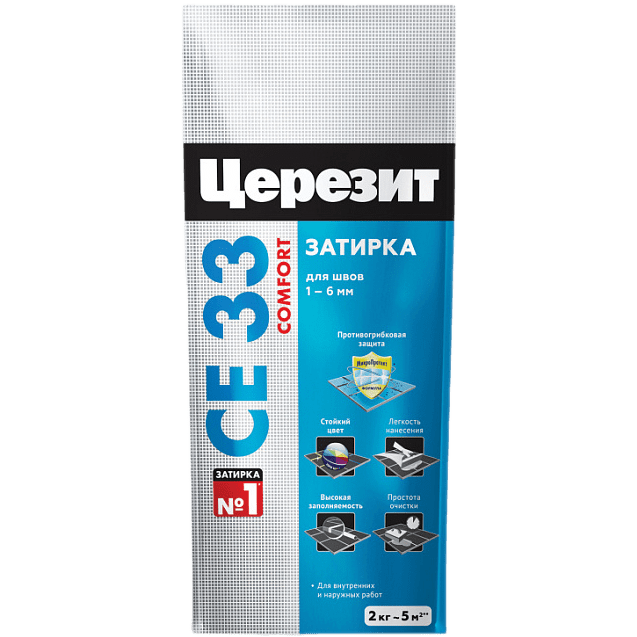 Затирка CERESIT CE 33 Сomfort - Серая 07 (5кг) 